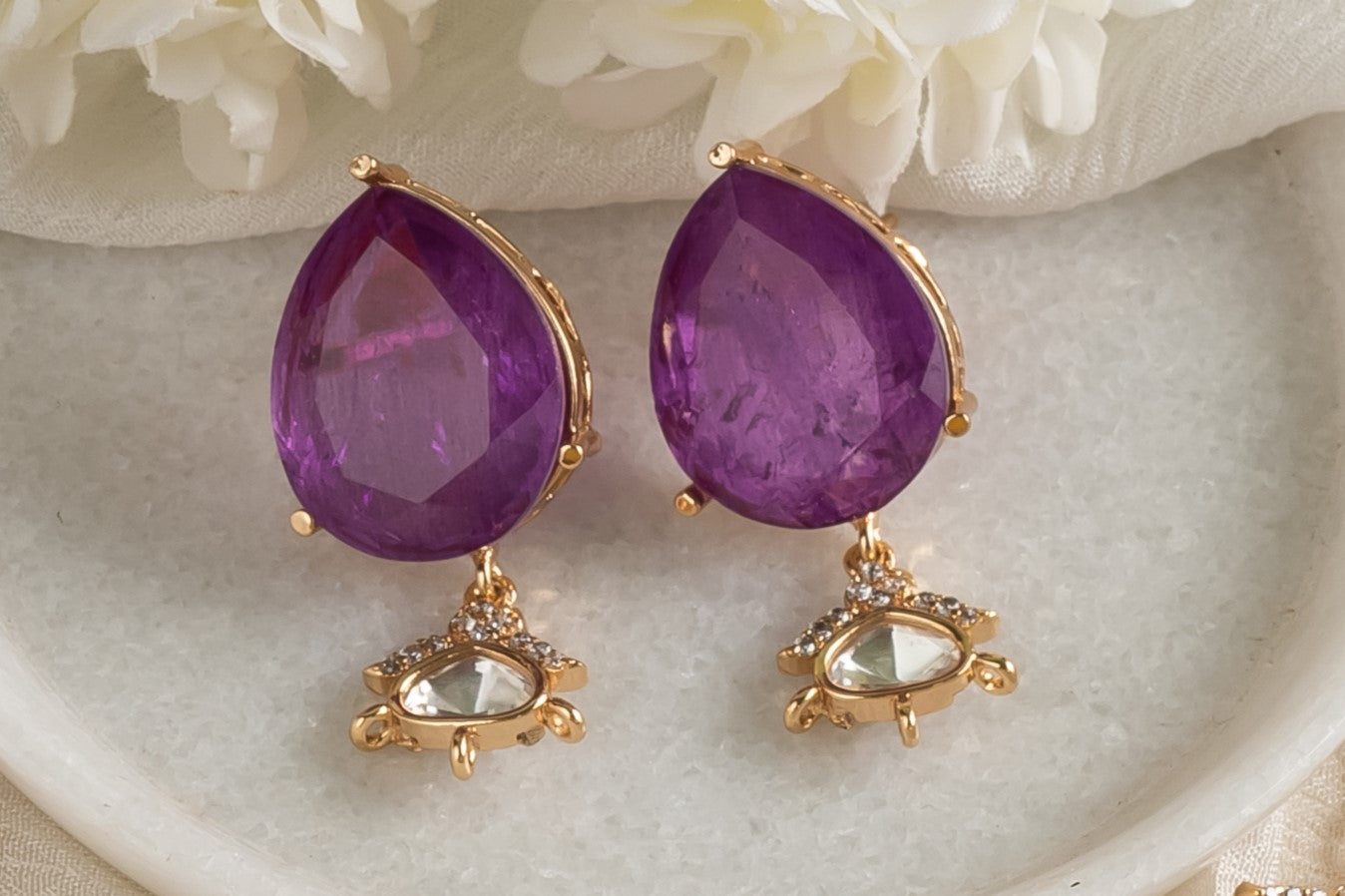 Ridha Purple Elephant Necklace