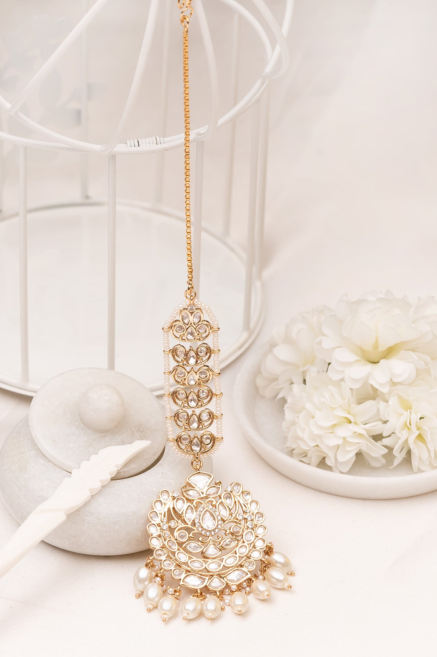 Khwab Polki Pearl Maangtikka