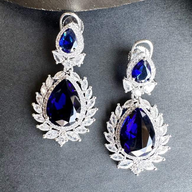 Cubic Zirconia | American Diamond Doublet Stone Dangler Earrings