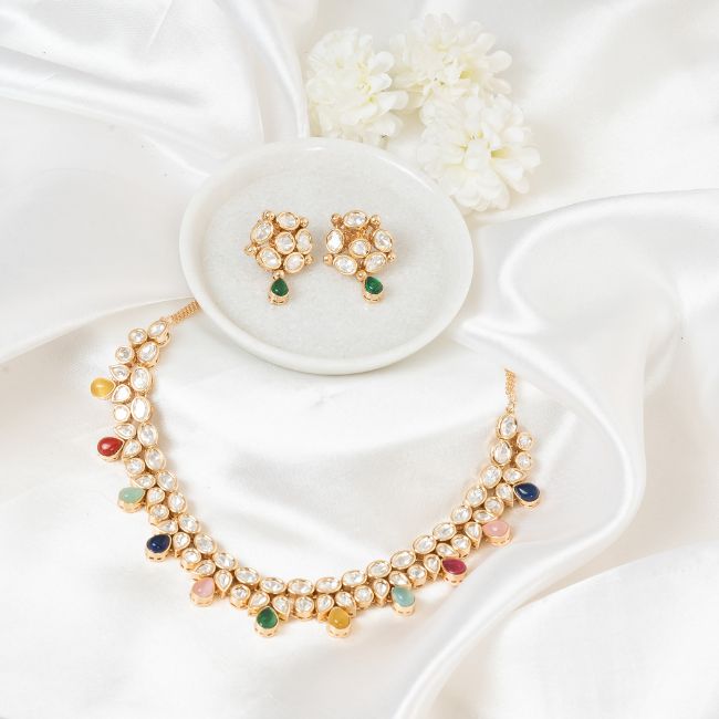 Rangeela Multicolored Kundan Necklace