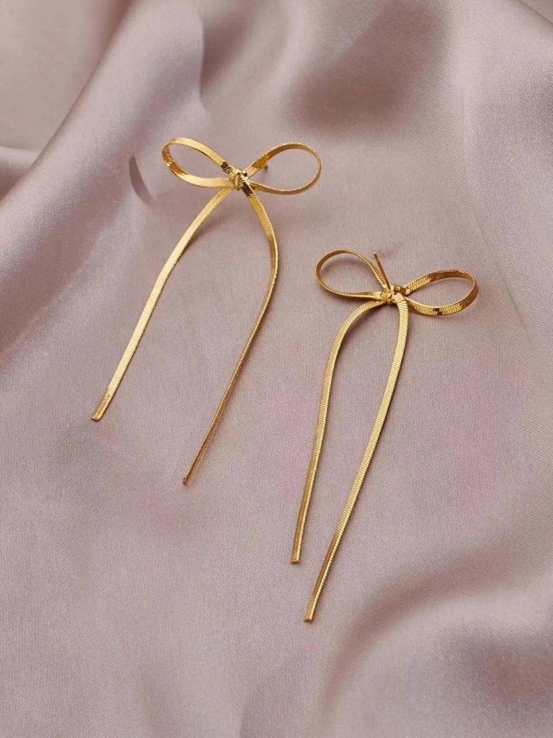 Long Tassel Chain Bow Earrings