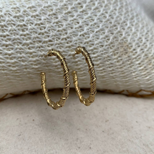 Twisted Golden Hoop