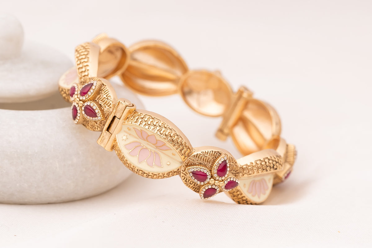 Maham Lotus Bangle- Pair of 2