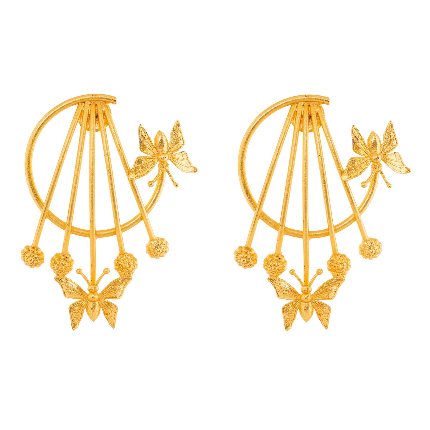 Golden Butterfly Stud Earrings