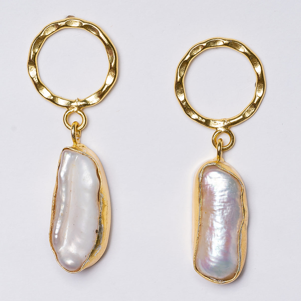 Gold Plated Baroque Pearl Drop Dangle Earrings
