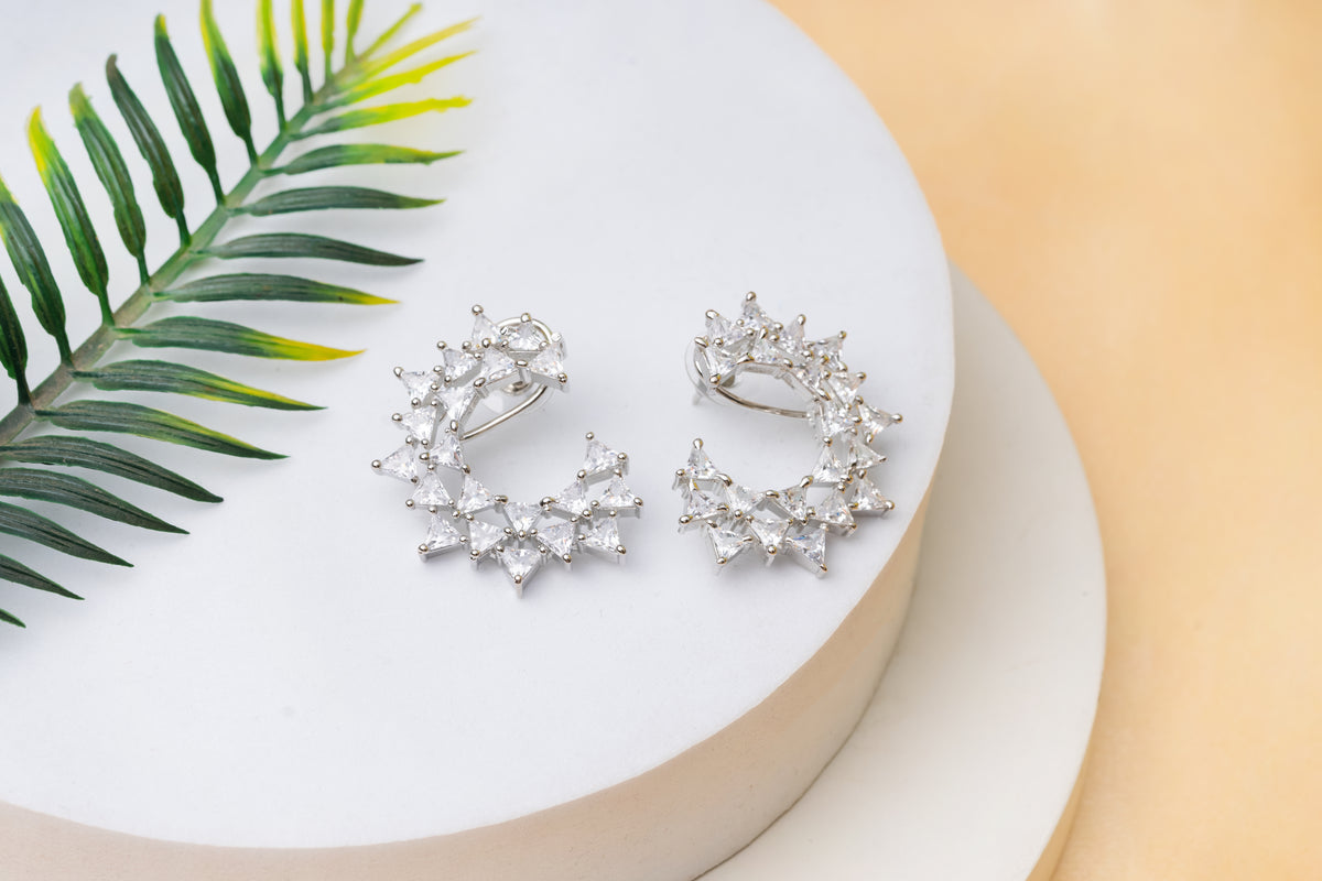 Ear Wrap Style American Diamond Hoop Earrings