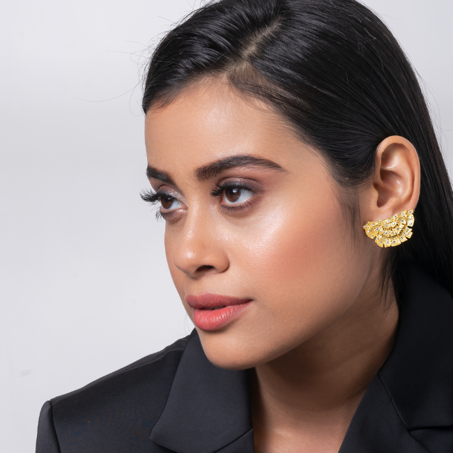 Ginkgo Stone Studded Earring