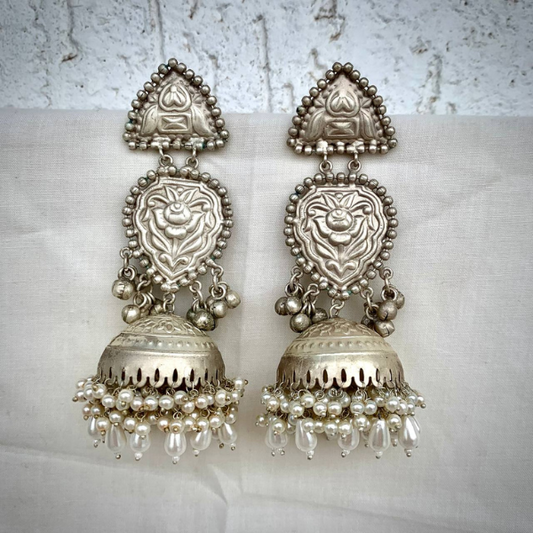 92.5 Silver Polish Handmade Jhumka Earring