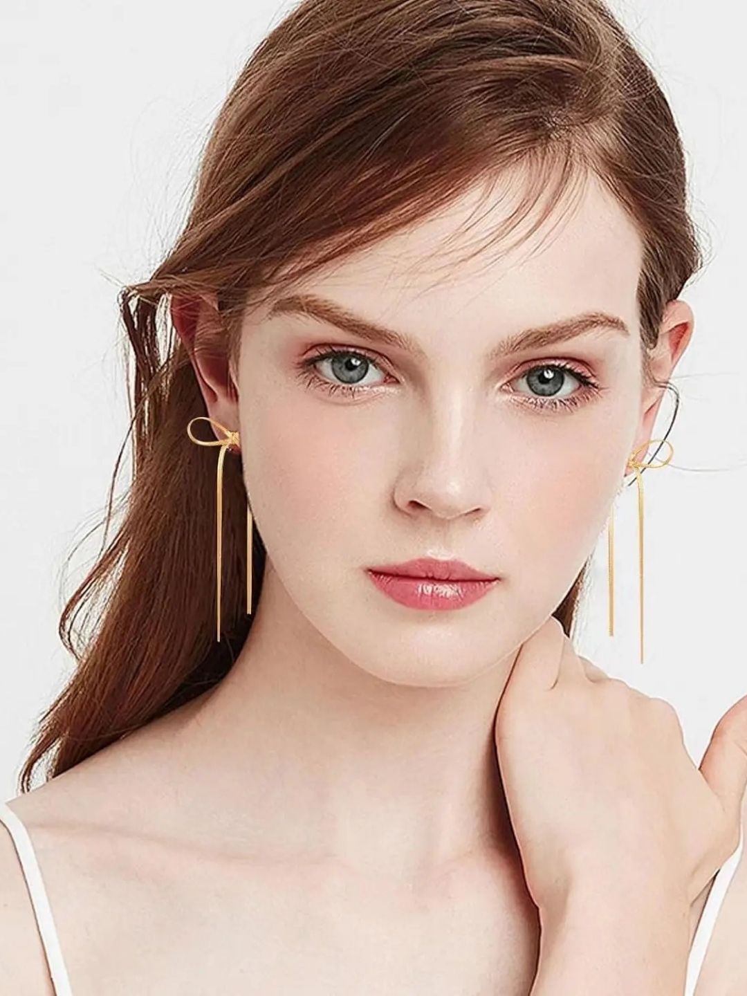 Long Tassel Chain Bow Earrings