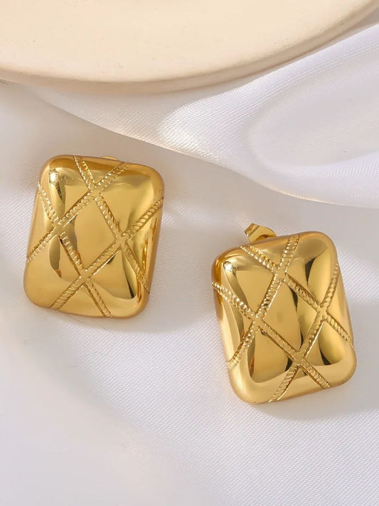 Retro Geometry Stud Earrings