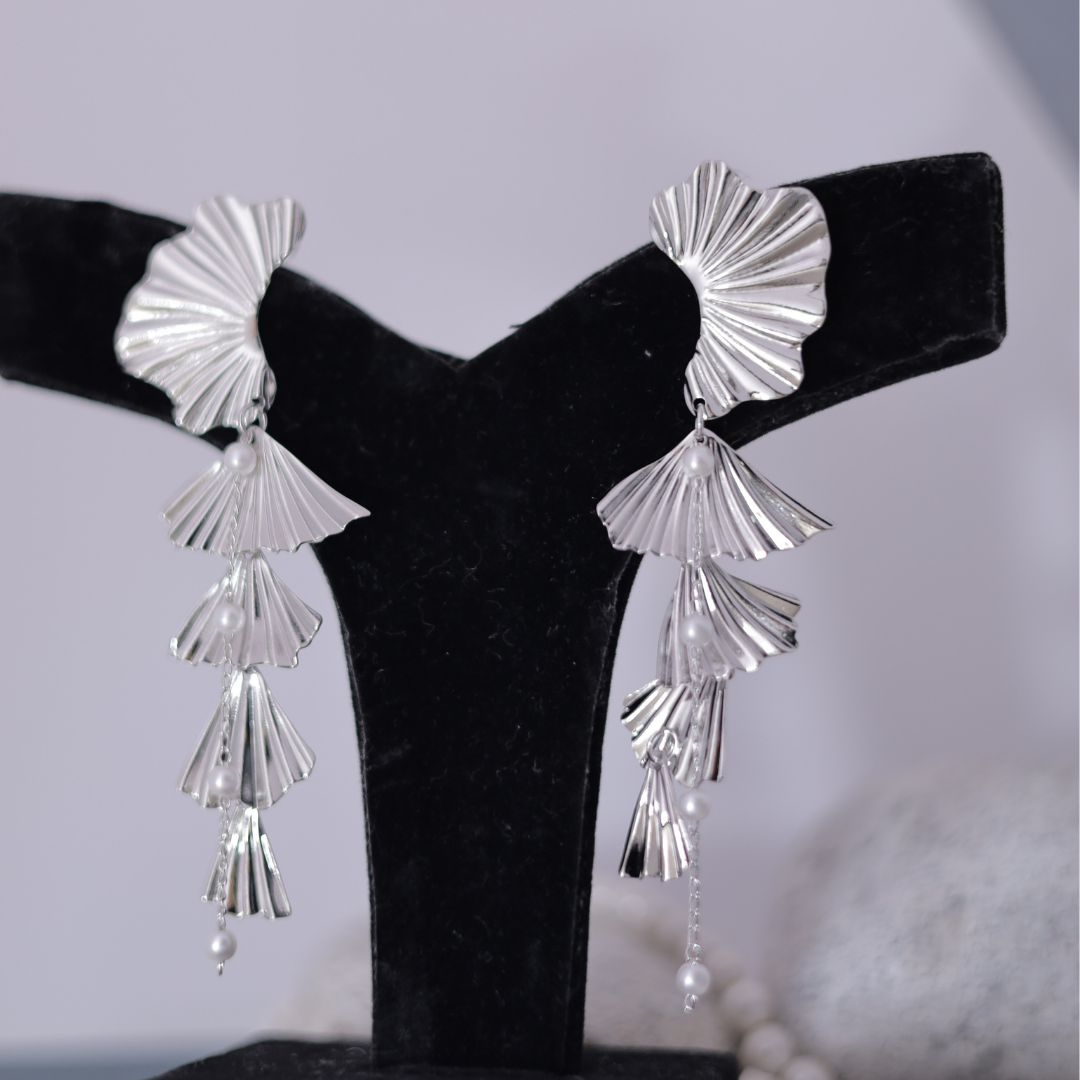 Art Deco Tiered Fan Earrings