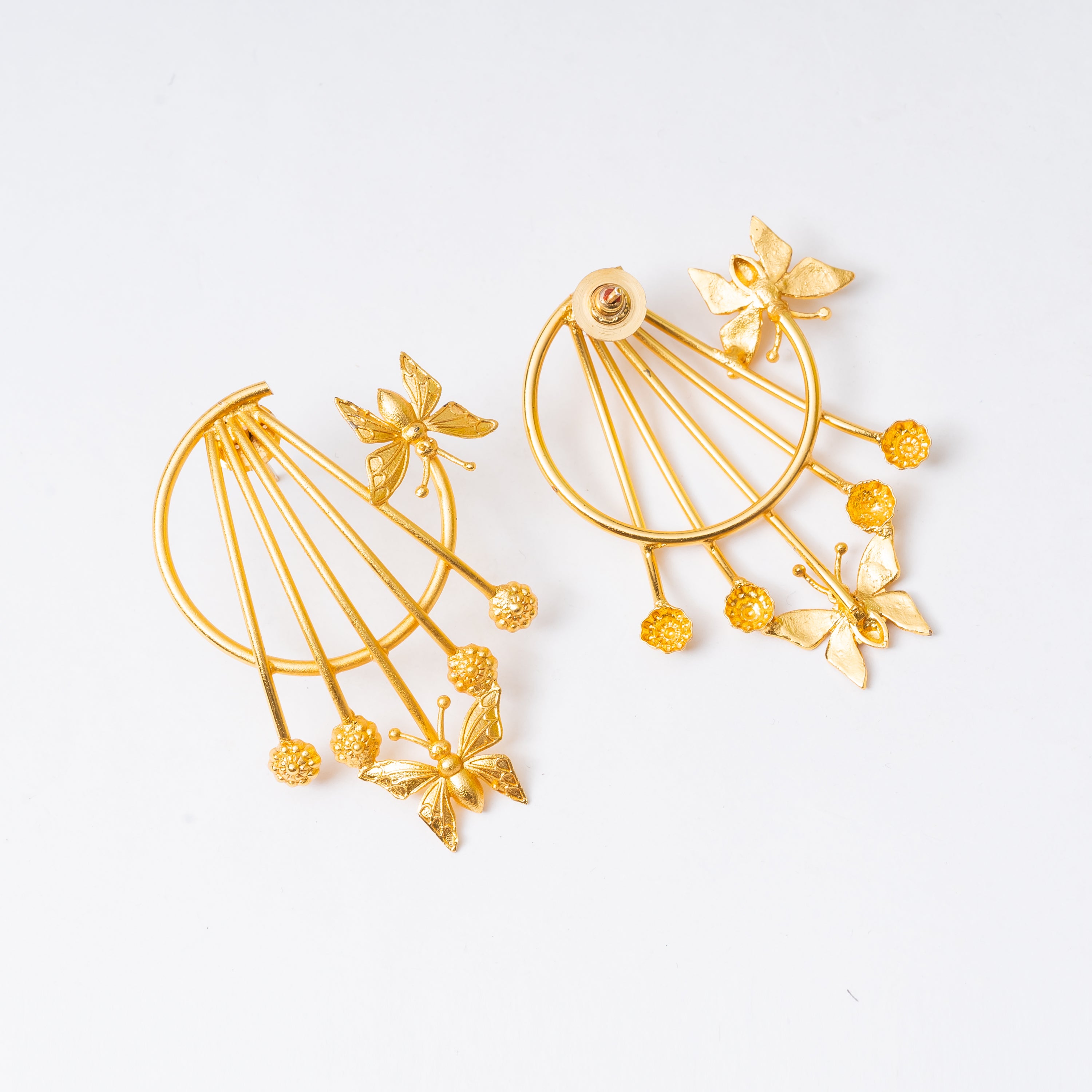 Golden Butterfly Stud Earrings