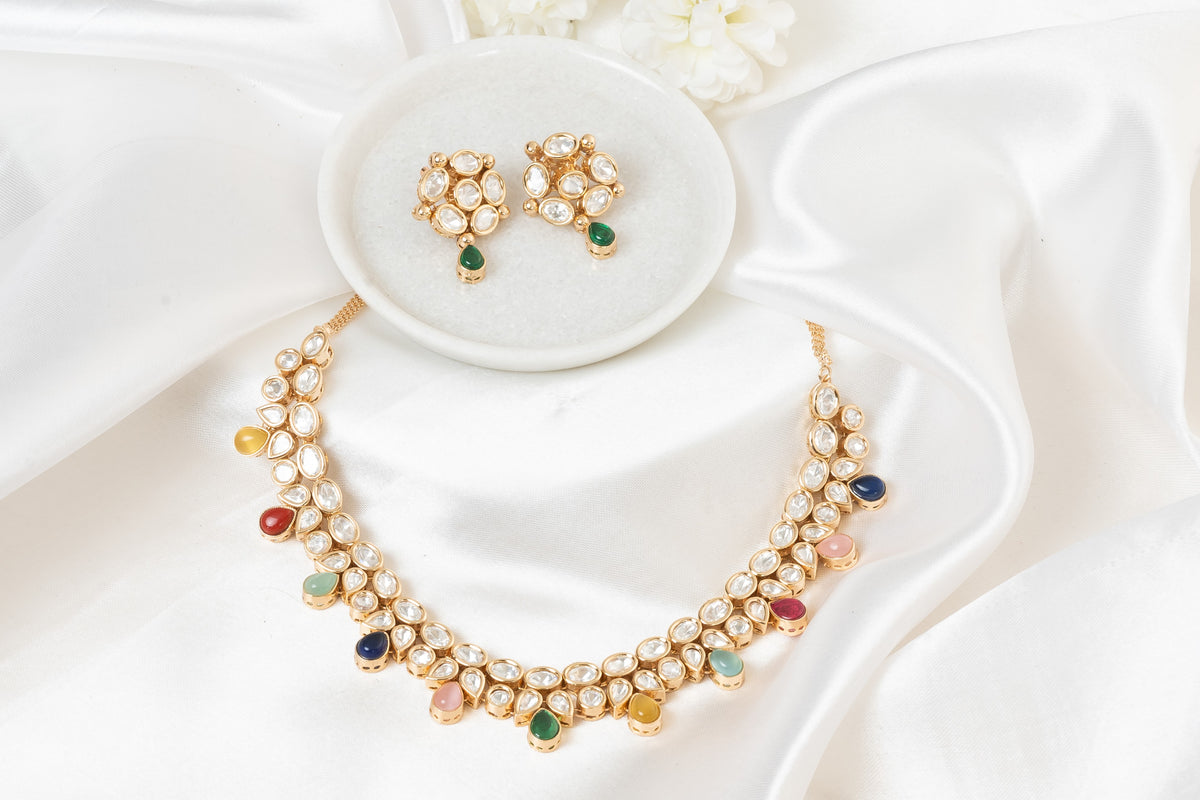 Rangeela Multicolored Kundan Necklace