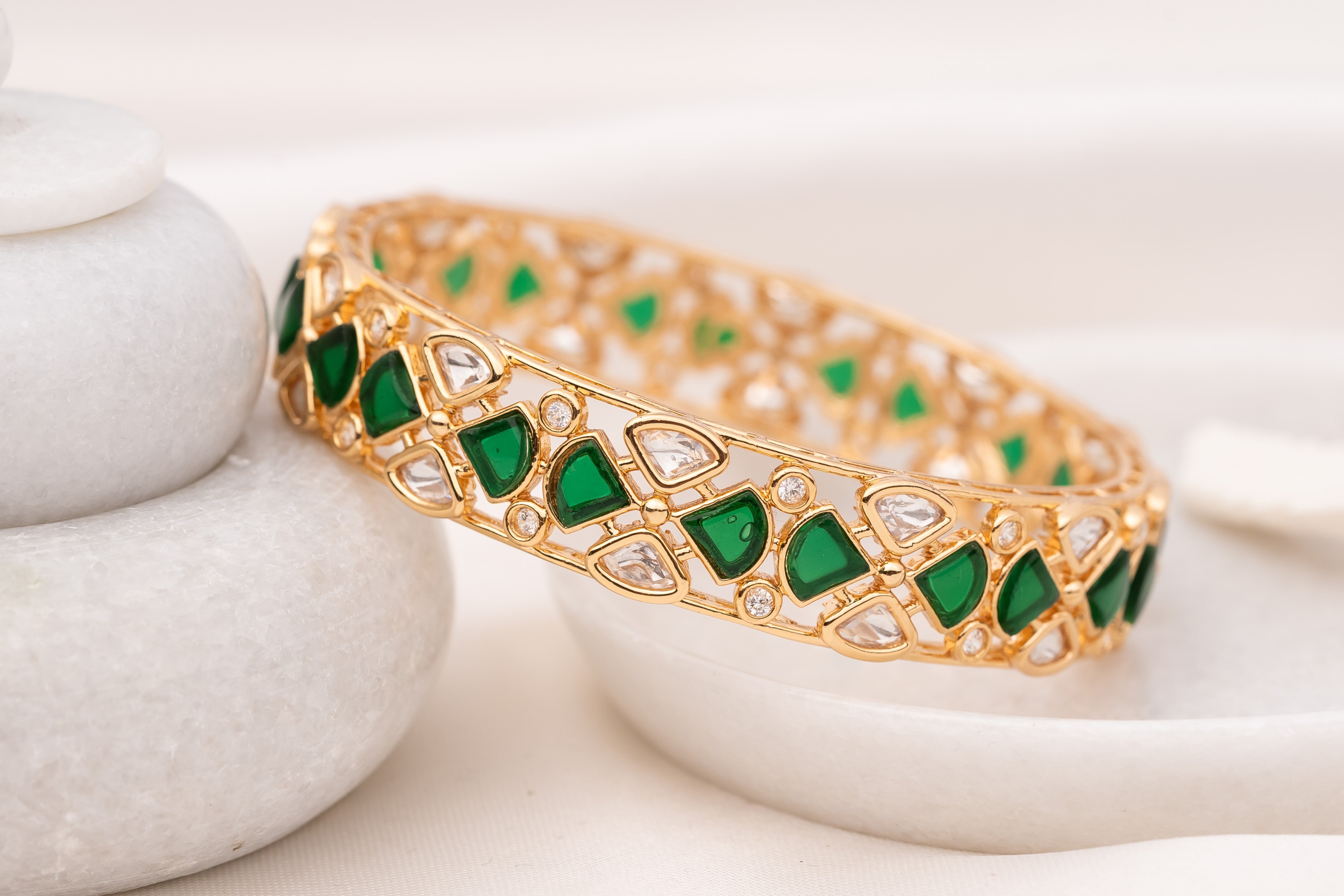 Aseem Green Bangle- Pair of 2
