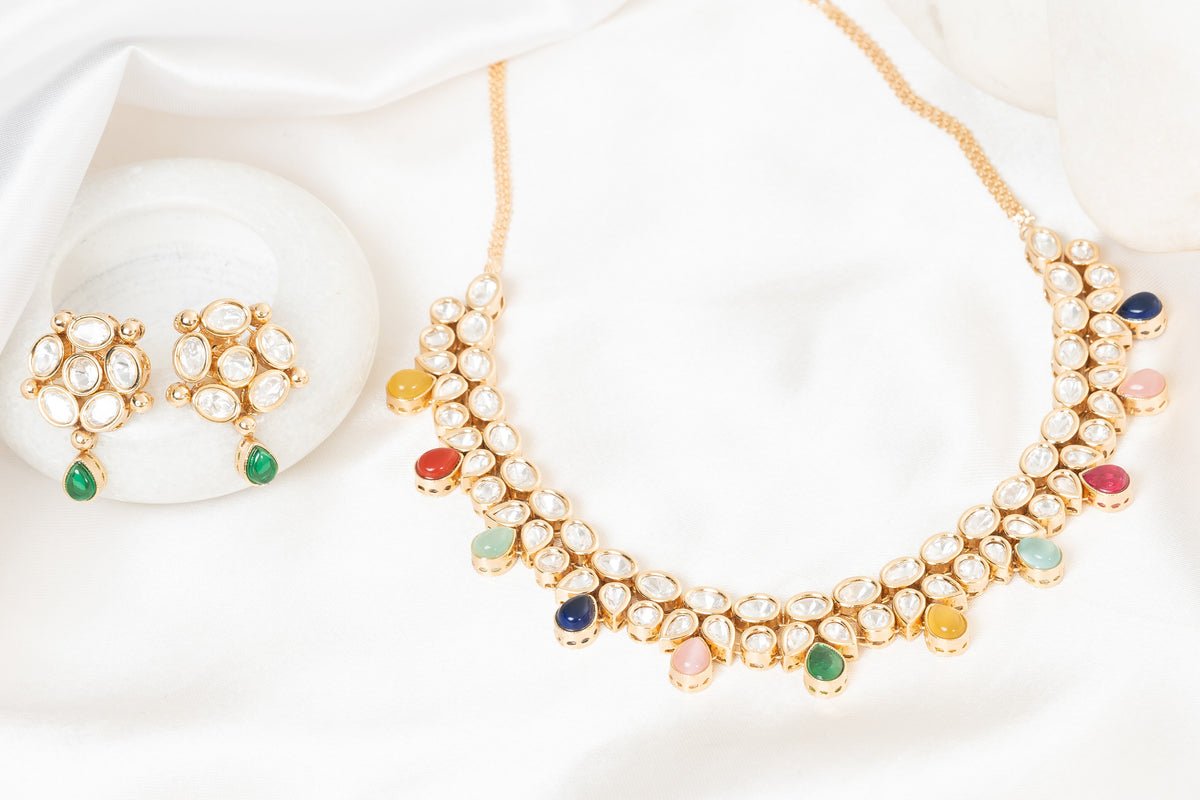 Rangeela Multicolored Kundan Necklace