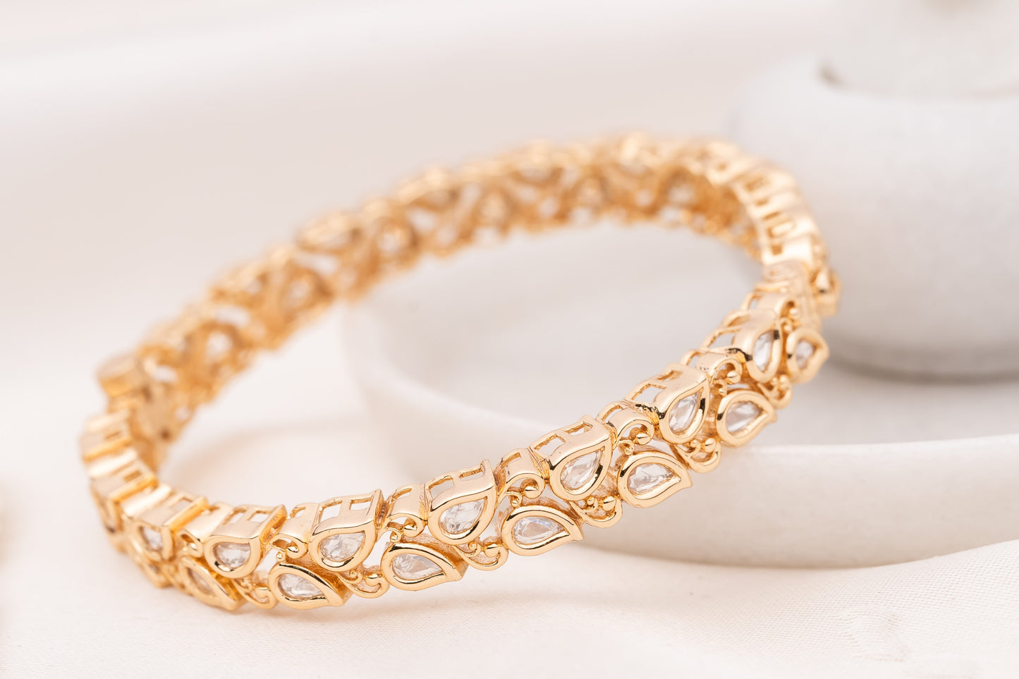 Diya Moissanite Bangle- Pair of 2