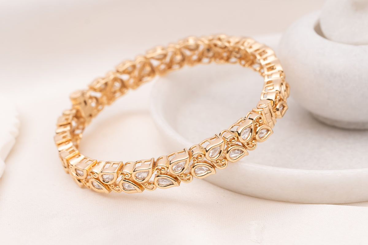 Diya Moissanite Bangle- Pair of 2