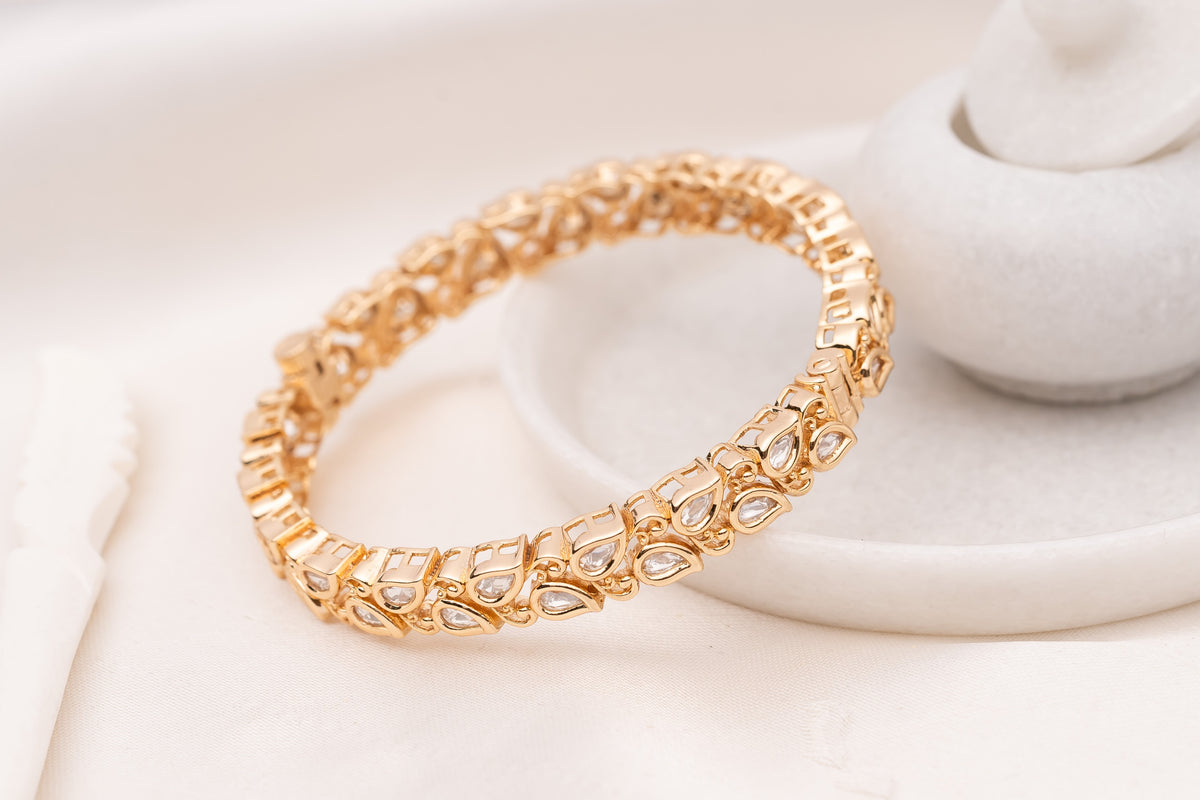 Diya Moissanite Bangle- Pair of 2