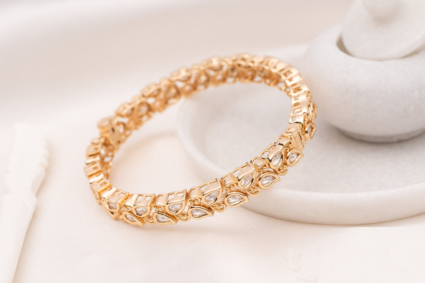 Diya Moissanite Bangle- Pair of 2