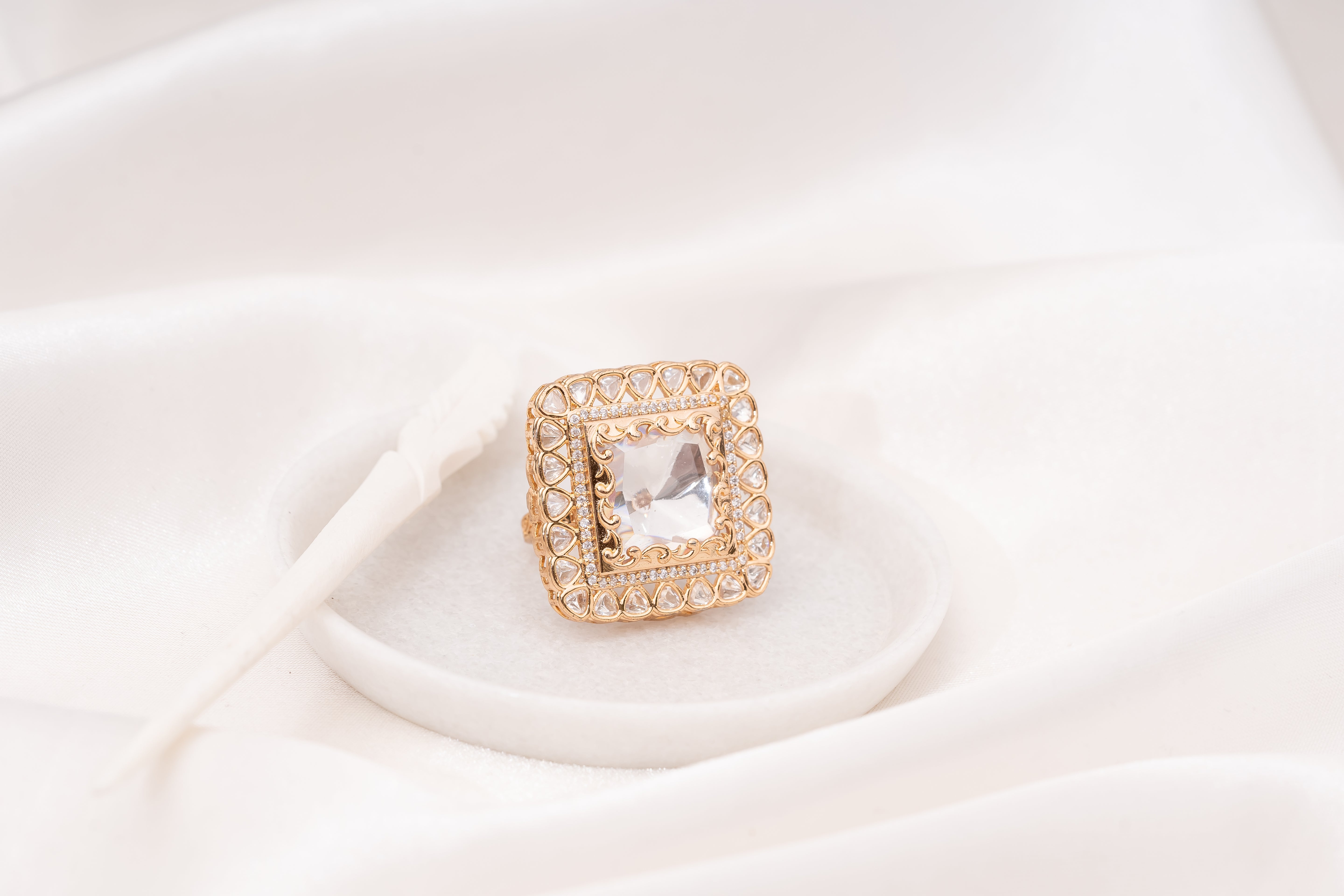 Zika Square Polki Ring