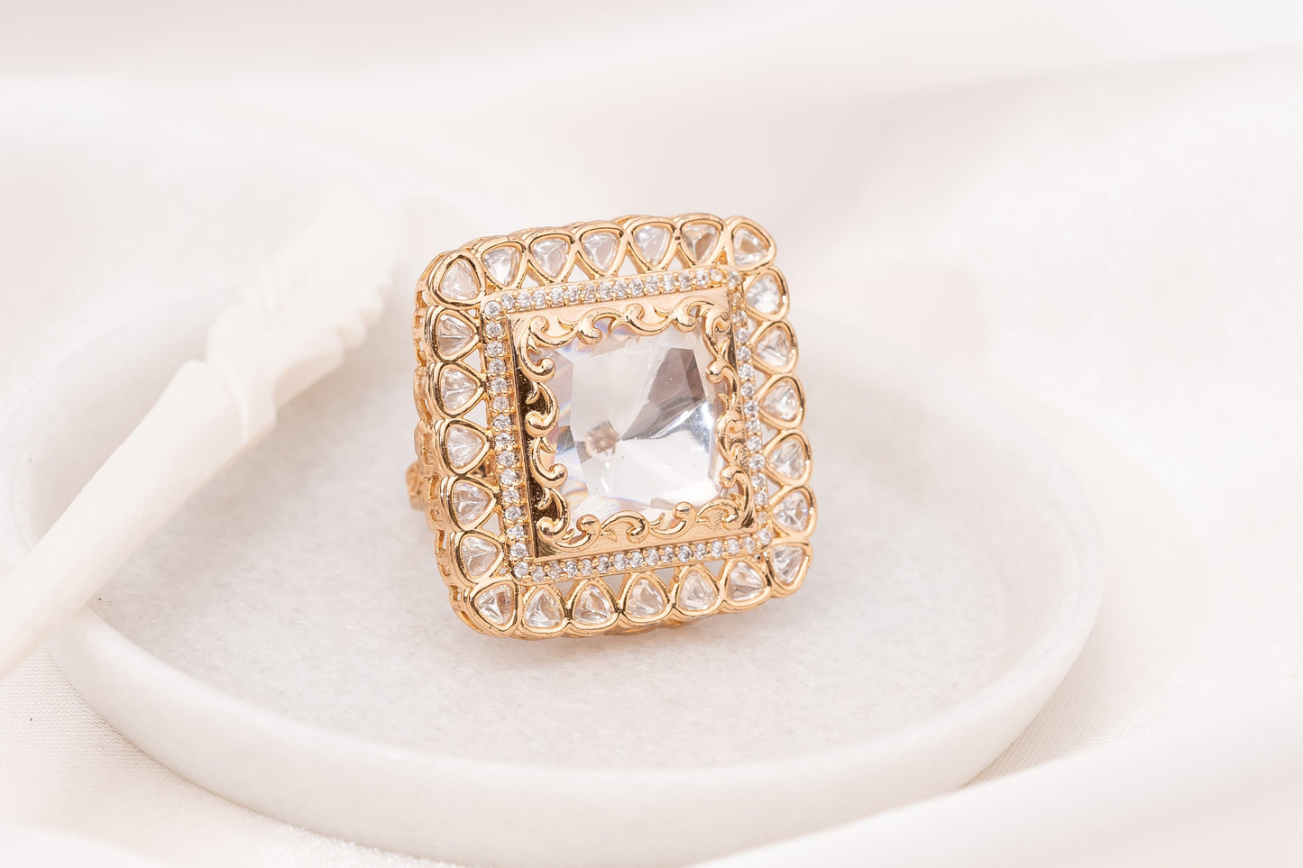 Zika Square Polki Ring