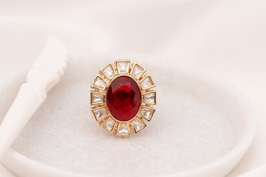 Azma Red Polki Ring