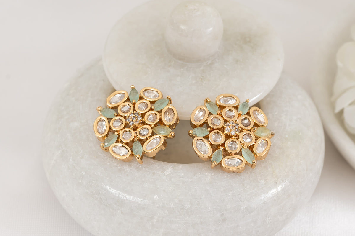 Mint Green Polki Stud