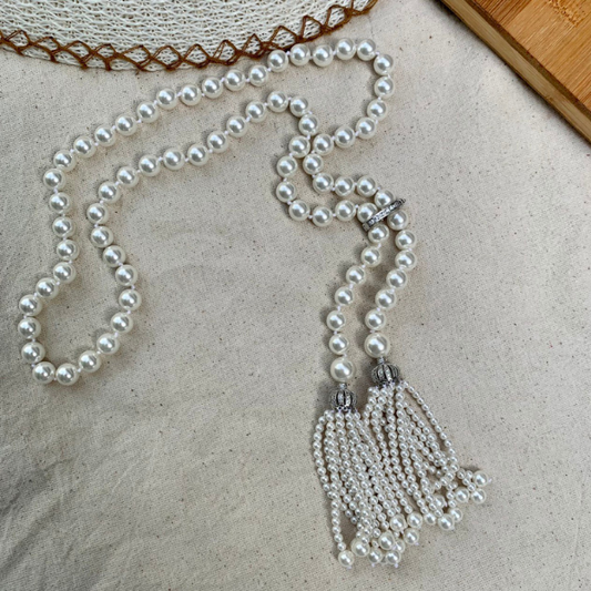 White Pearl Long Necklace