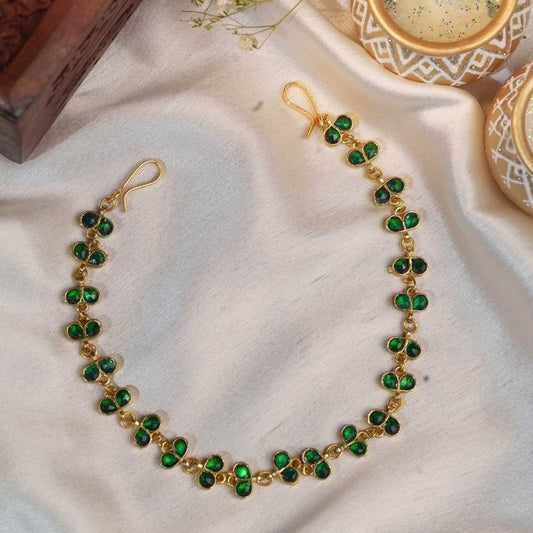 Preet Green Kundan Embellished Sheeshphool