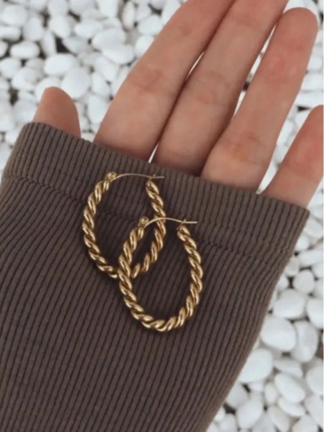 Twisted Golden Chunky Hoop Earrings