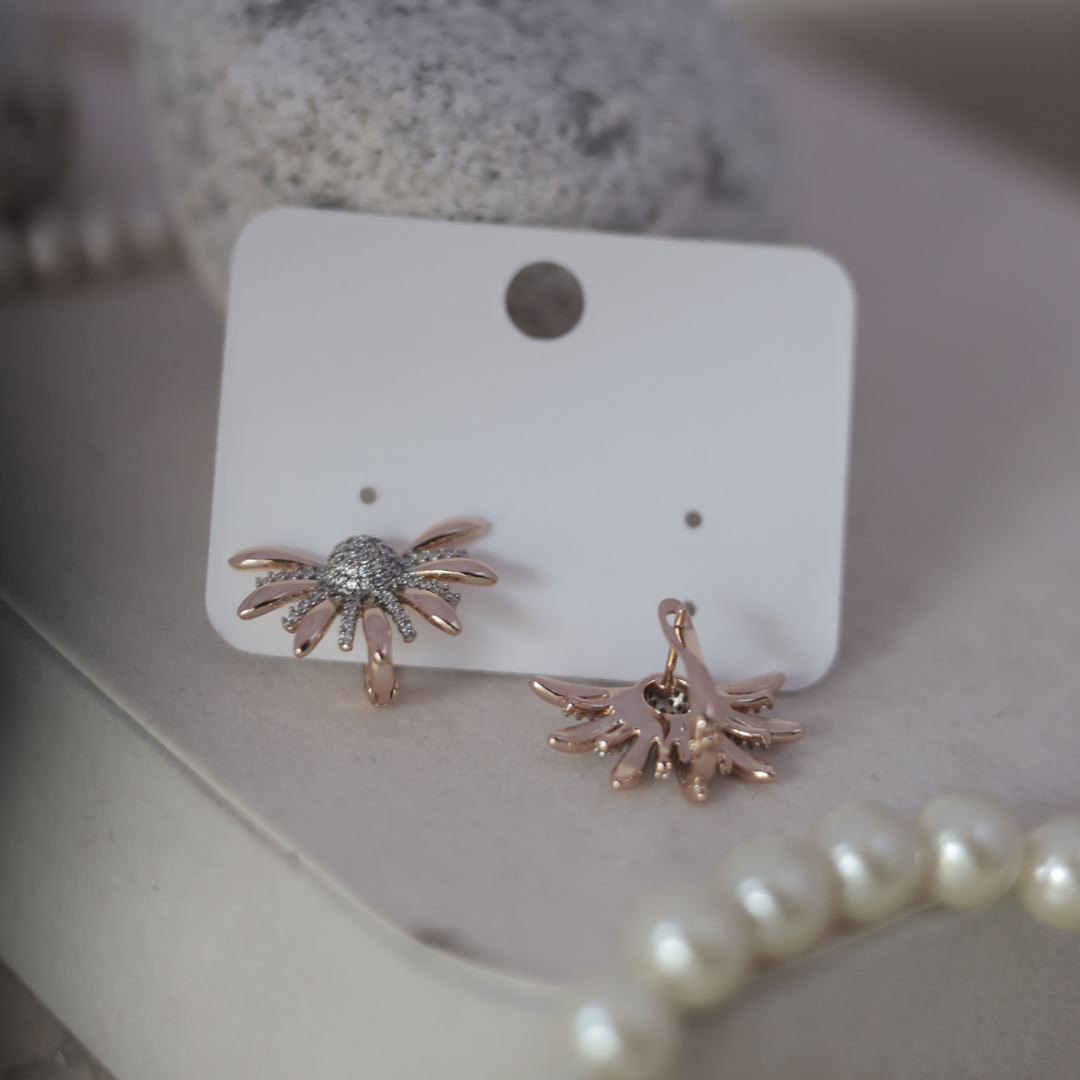 Rose Gold Petal Burst Studs