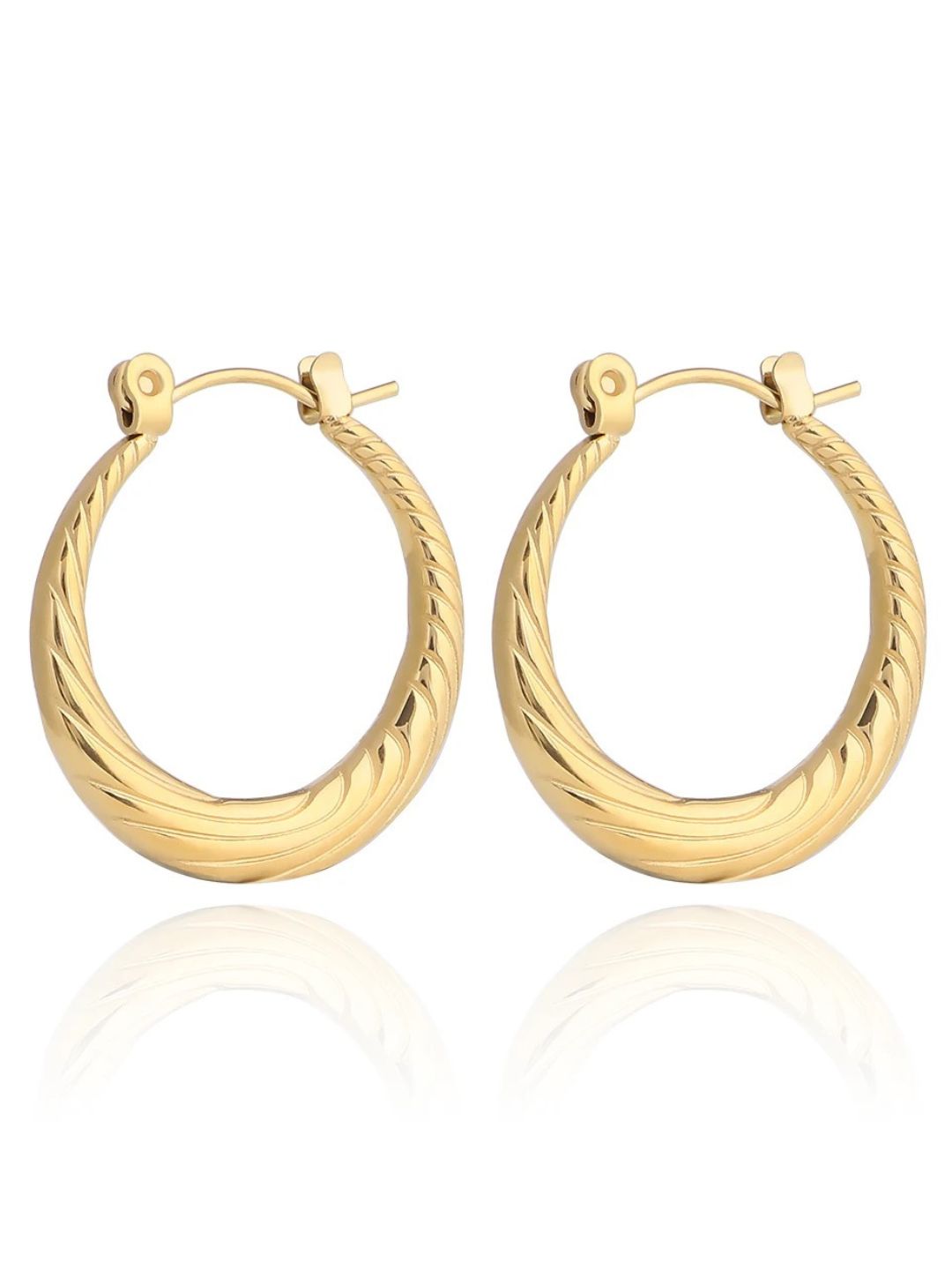 Twist Croissant Hollow Hoop Earrings