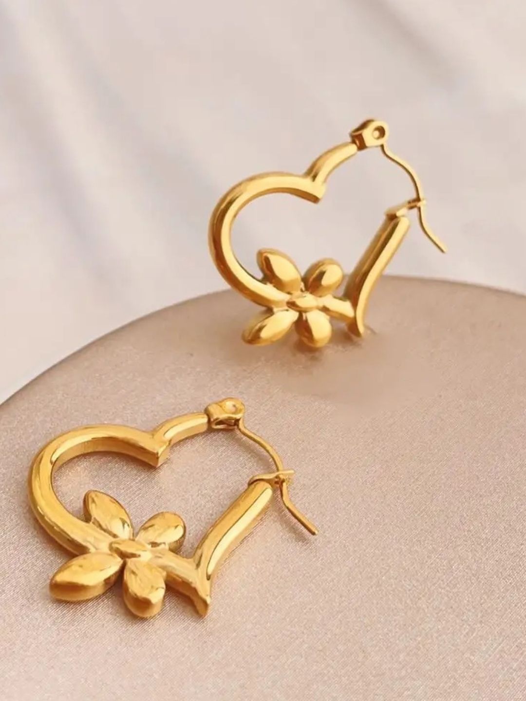 Love Flower Hoop Earrings