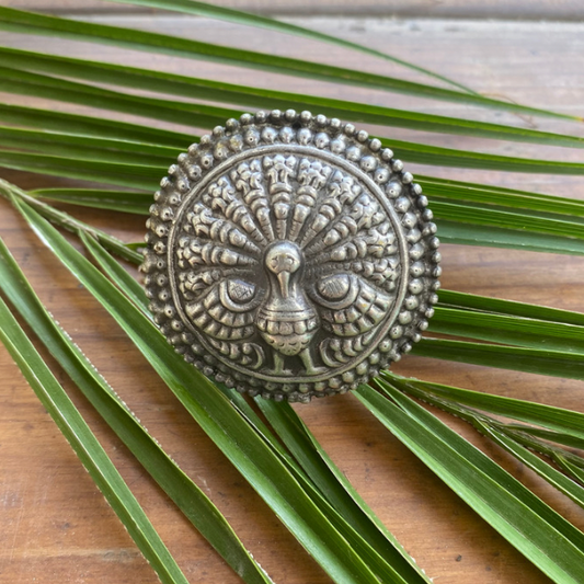 Handmade Oxidised Peacock Ring