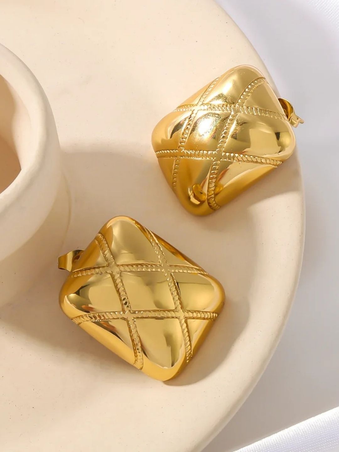 Retro Geometry Stud Earrings