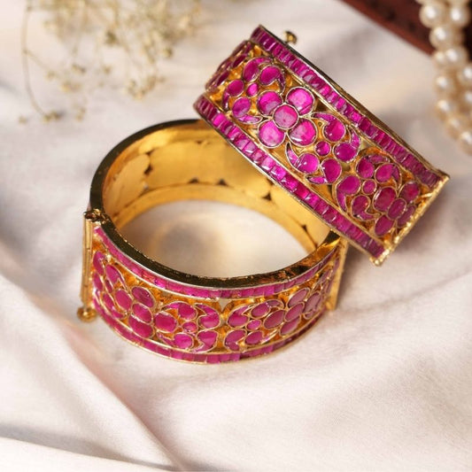 Rani Pink Jadtar Embellisehd Bangle