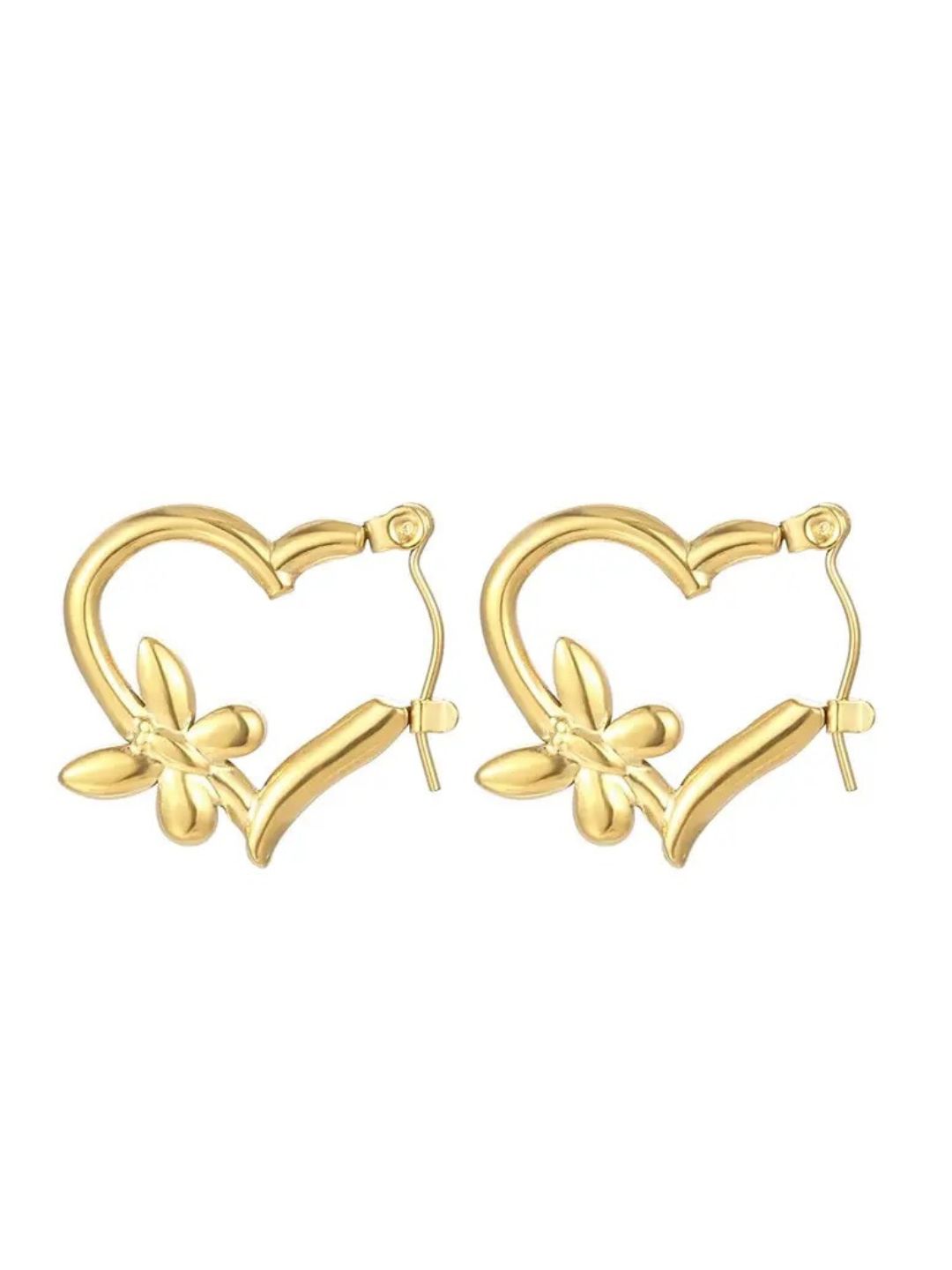 Love Flower Hoop Earrings