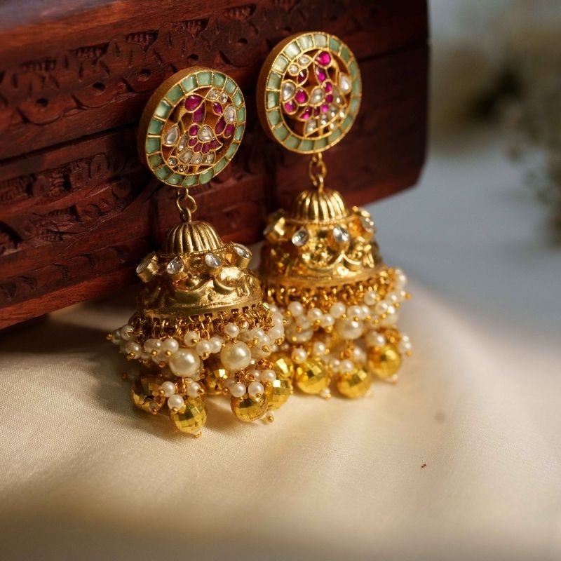 Mahi Multicoloured Jadtar Jhumka