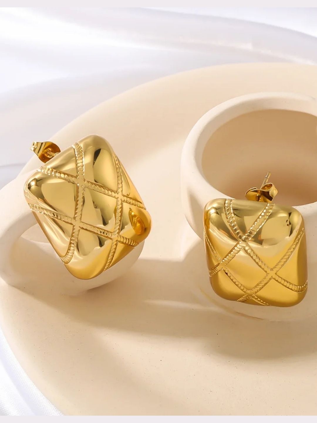 Retro Geometry Stud Earrings