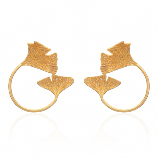 Ginkgo Double Leaf Earring