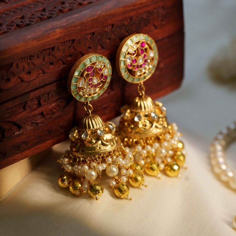 Mahi Multicoloured Jadtar Jhumka