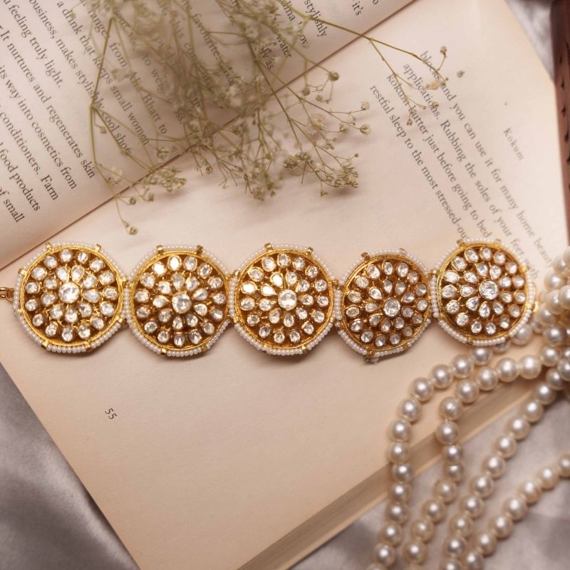 Afsa White Moissanite Gajra Bracelet