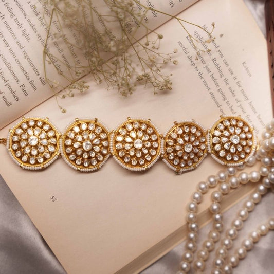 Afsa White Moissanite Gajra Bracelet