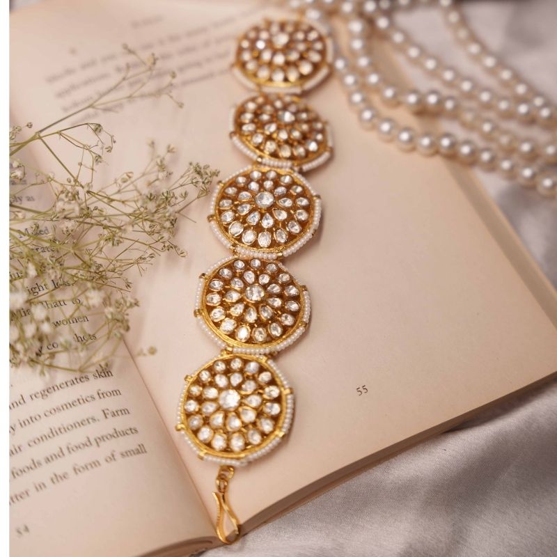 Afsa White Moissanite Gajra Bracelet