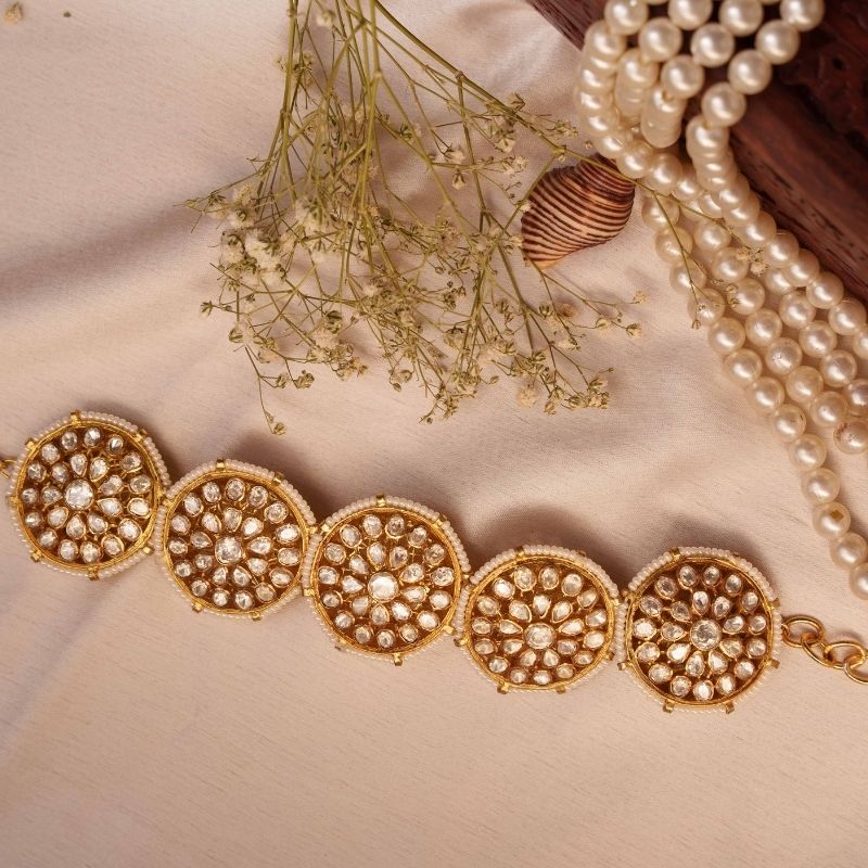 Afsa White Moissanite Gajra Bracelet