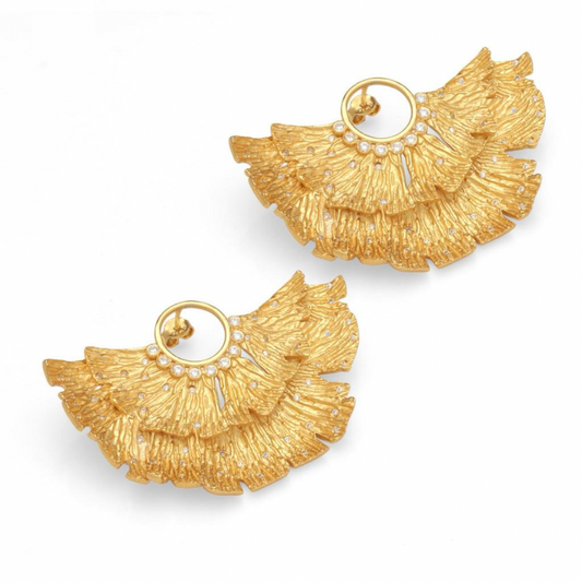 Ginkgo Statement Stud Earring