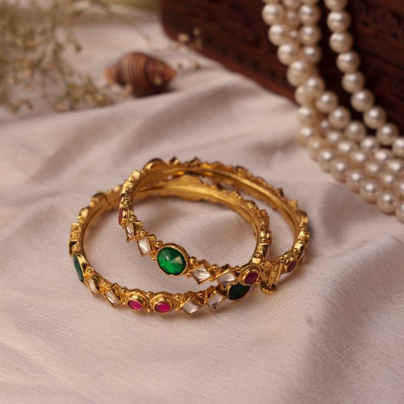 Nanda Multicoloured Jadtar Bangle