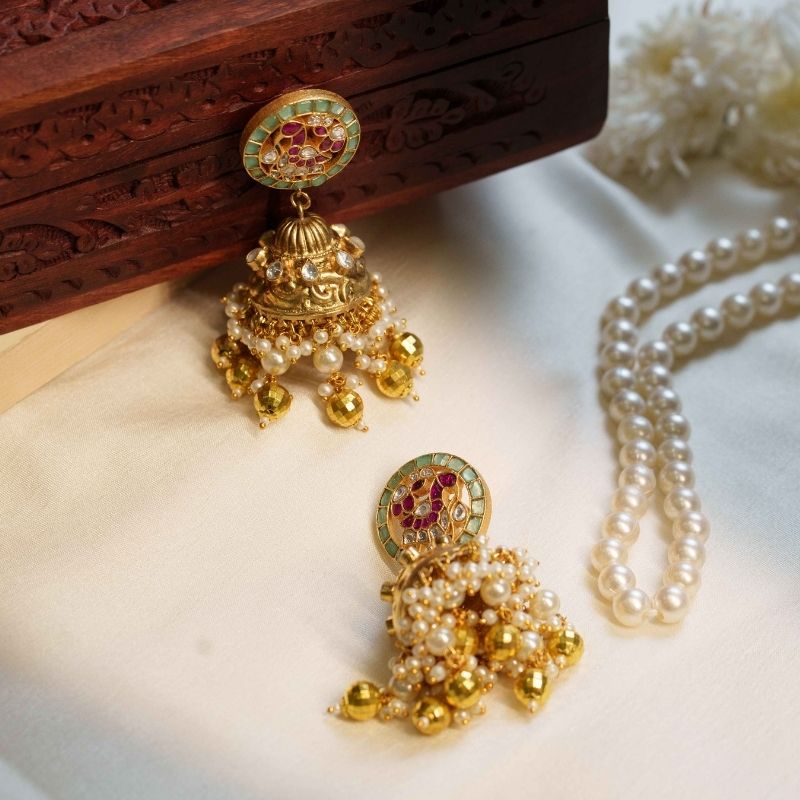 Mahi Multicoloured Jadtar Jhumka