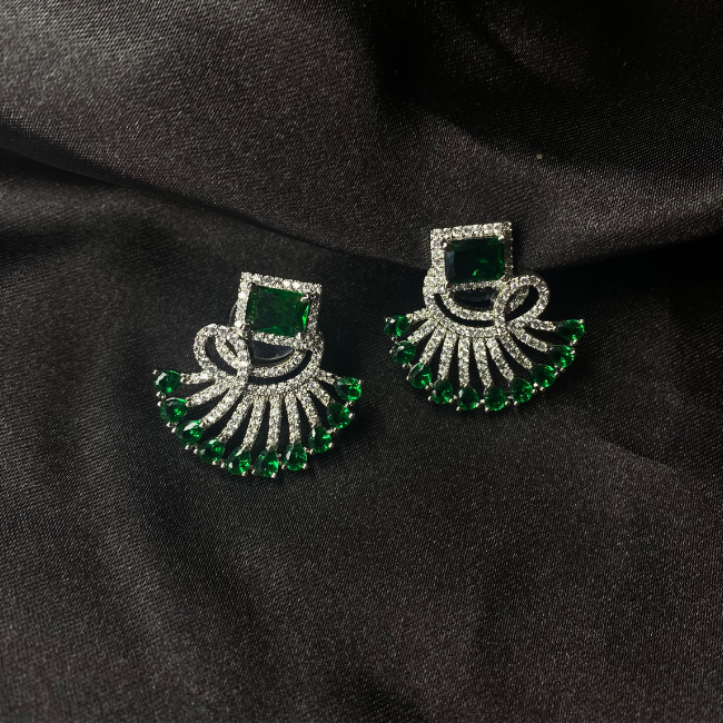 Emerald Green Cz Small Studs