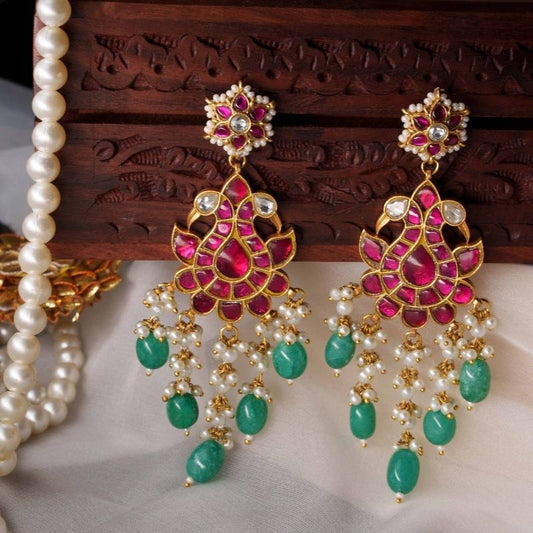 Morni Ruby Kundan Embellished Earrings